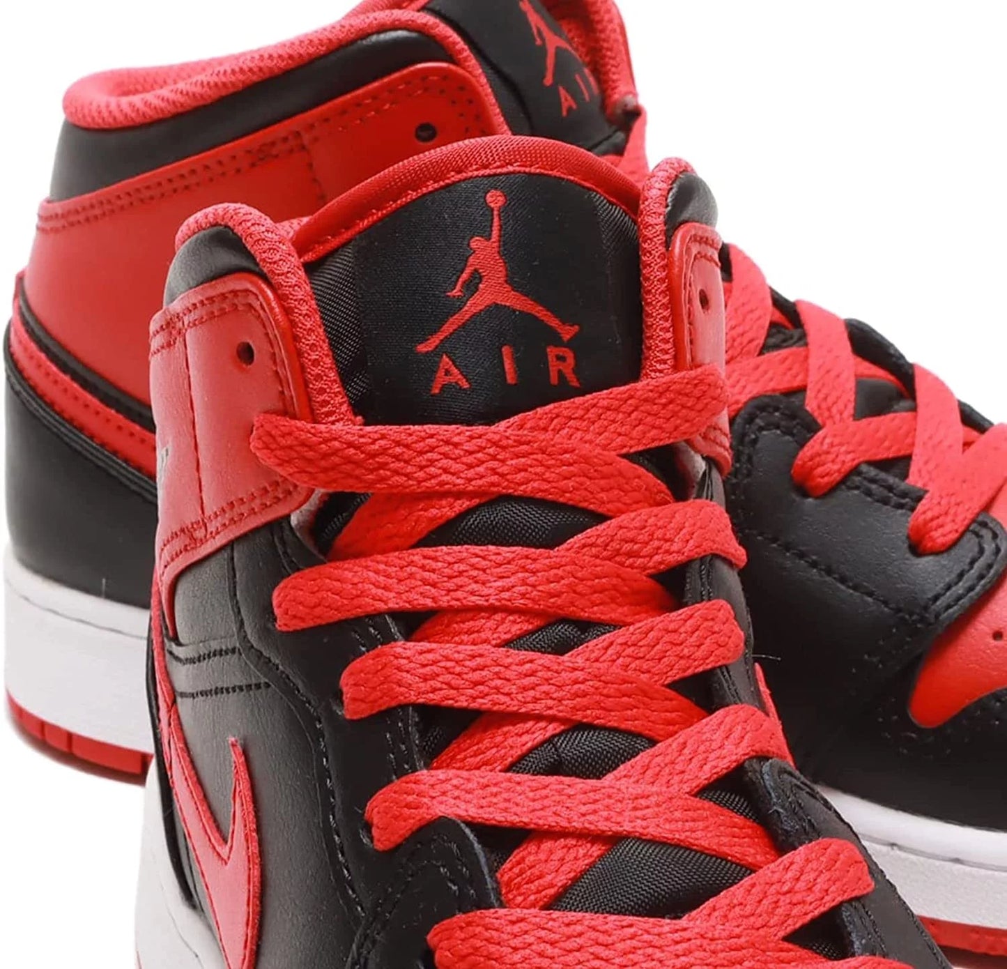 Mens Air 1 Mid Casual & Dress Shoes, round Toe, Black & Red, Size 105