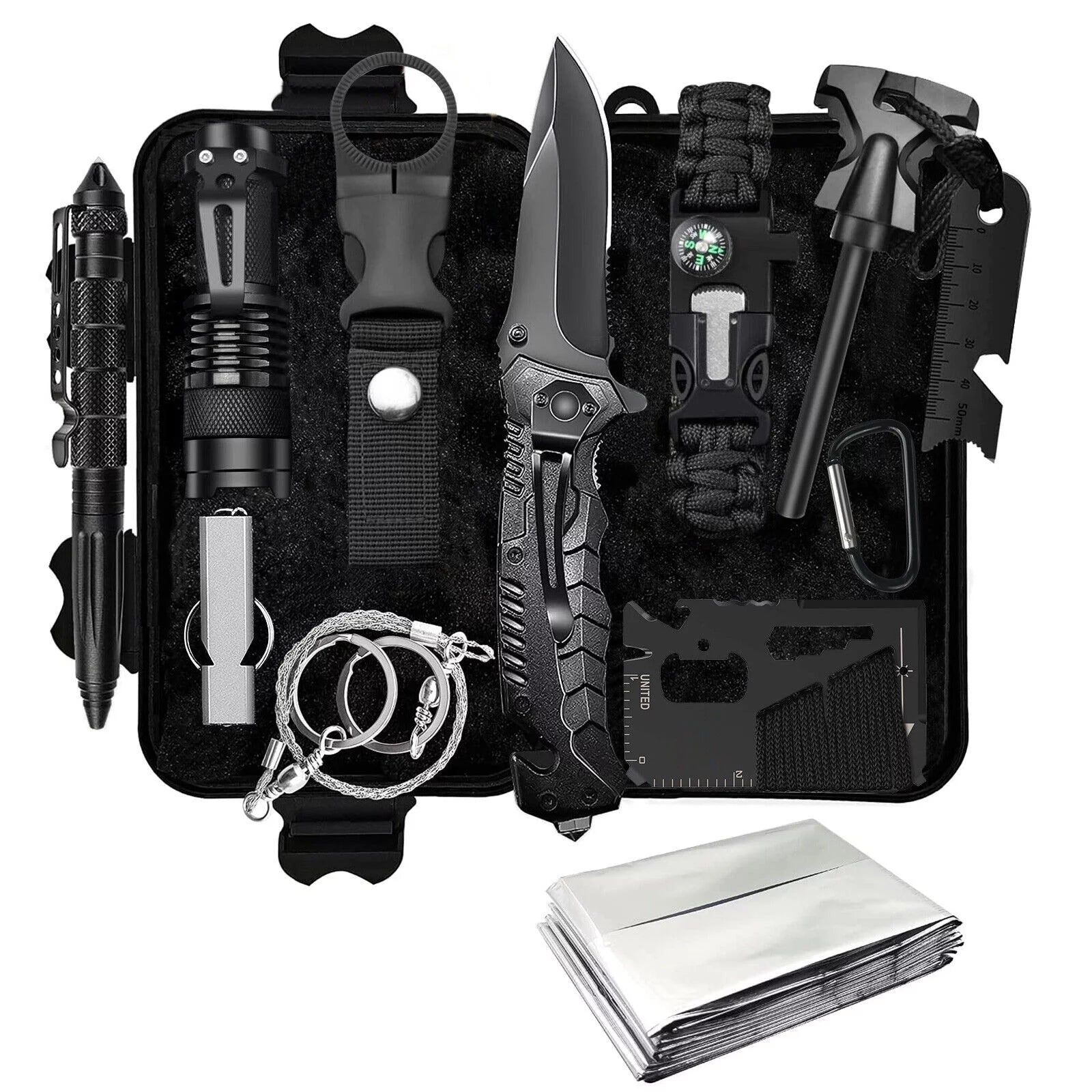 Y12IN1SCTZ-DD Outdoor Survival Kit, 12 in 1